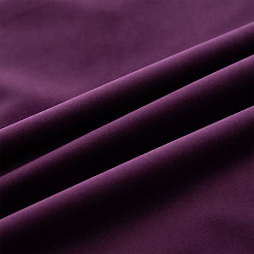JUSPURBET Velvet Pillow Covers,Pack of 2 Decorative Throw Pillow case for Couch Bed Sofa,Soft Cushion Pillowcase,26x26 Inches,Eggplant Purple