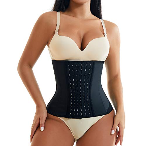 EESIM Women's Latex Waist Trainer with Extender Underbust Corsets Cincher Sport Girdle