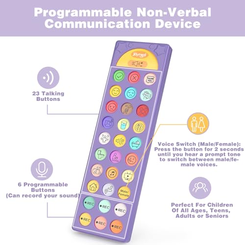 AAC Device for Autism, Joyreal Non Verbal Communication Tools for Speech Therapy & Stroke Rehab. Autism Talking Aids with 6 Programmable Buttons & Adjustable Volume, Autism Toys for Kids and Adults - Image 3