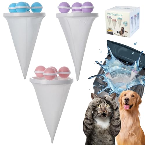 Pet Hair Remover for Laundry, Laundry Pet Hair Catcher, 2025 Upgraded Floating Hair Filter Mesh Removal, Washing Machine Lint Catcher, Cat and Dog Hair Washing Machine Catcher; (Mixed Color 3 Pack)