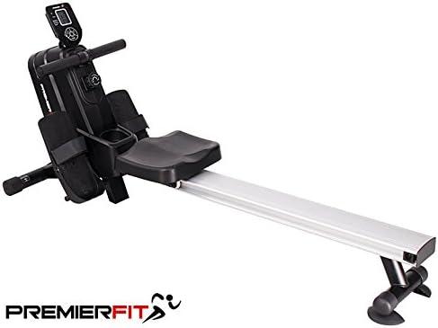 PremierFit R400 Rowing Machine - Advanced Home Rower with Adjustable Resistance, Multi-Function Computer + Calorie Counter, Drinks Holder - Folding Design with 2 Year Warranty