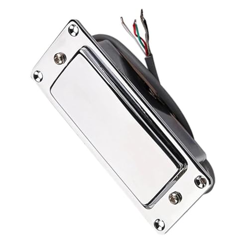 Micro guitare électrique mini humbucker avec finition argentée fermée
