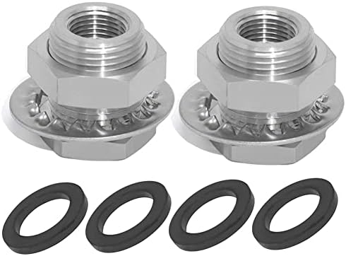Beduan 1/4" NPT Stainless Steel Female Bulkhead Coupler Thru-bulk Pipe Fitting (Full Female Thread, Pack of 2)