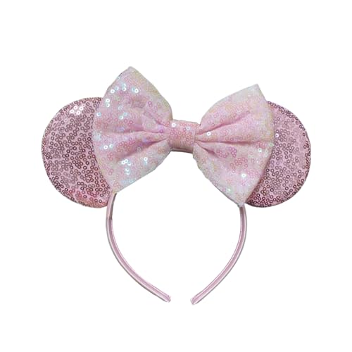 GWAWG Faixas de orelhas de rato com purpurina, acessório inovador para crianças e adultos, aniversário, férias, festa, cosplay, acessórios (rosa)