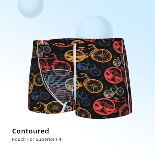 Boys' Cotton Boxer Brief Soft Underwear-Compass And Mountains In Bicycle Wheels4