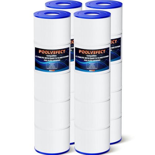 PF-07080 Compatible with Jandy CL 460 CV460 A0558000 R0554600 PJAN115 Unicel C-7468 Filbur FC-0810 Aladdin 21501 Baleen AK-60432 Pool Filter Cartridges 4 X 115 sq.ft LOD: 277 4 Pack