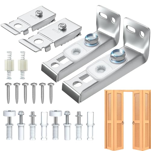 Genérico Kit Herrajes Puerta Plegable – Acero Inoxidable Nylon 15x10x3cm 20 Piezas | Componentes Puerta Corredera Soporte Inferior | Set Reparación Puertas Plegable Armario Interior
