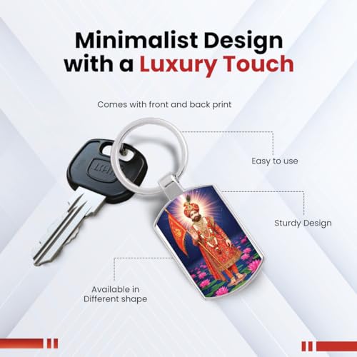 Image of Stylish Metal Keychains with Permanent Glossy Print - Inspirational Quotes & Spiritual Designs - Perfect Key chains for loved ones, Personal Use, Gifts & Return Gifts