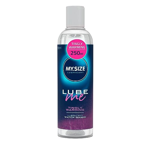 MY.SIZE Lube Me Premium Gleitgel Tingly Warming 250 ml I Gleitmittel wärmend, prickelnd & geruchsneutral I Wasserbasiertes Lubricant Gel für Toys & Latexkondome geeignet I water based lubrication