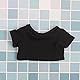 niannyyhouse Puppenkleidung, 15 cm, Plüsch-Puppenkleidung, T-Shirt, kurzärmelig, Schwarz und Weiß, 15 cm