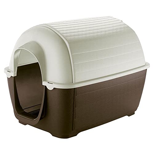 Ferplast Cuccia da Esterno per Cani Kenny 03 Casetta per Cani in Resina Termoplastica Resistente Urti e Raggi UV, Sistema di Drenaggio, Griglia per L'Aerazione, Smontabile, 60 X 89 X 60 cm