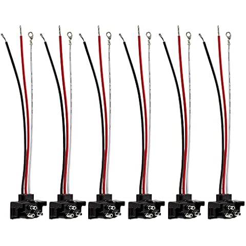 Right Angle 3-Wire Pigtail, LIMICAR 3 Prong Pigtail Wire Right Angle Plug Pigtail Harness Truck Trailer Stop Turn Tail Brake Backup Light (Pack of 6) Cover