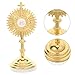 VOSAREA 1PC Small Metal Catholic Crucifix Cross Stand Jesus Figurine for Home Decor Office Tabletop Car Dashboard Elegant Brass Sculpture Prayer Ornament