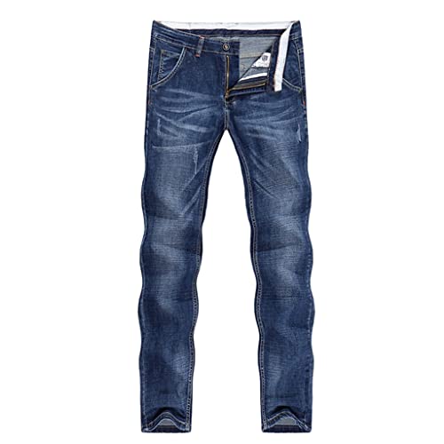 Jeans slim bleu denim pantalon casual ajusté style cowboy pour homme