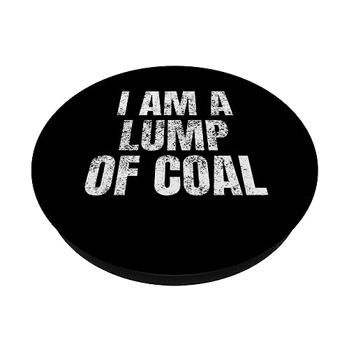 I Am A Lump of Coal Costume Adult Youth Easy Simple Costume PopSockets Swappable PopGrip, Black - Image 2