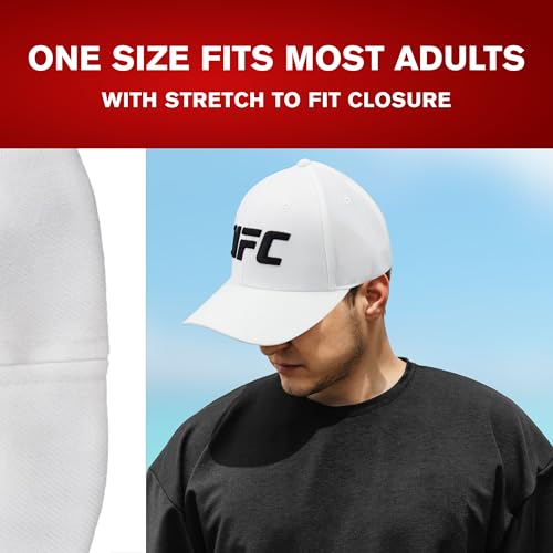 Image of Concept One Unisex Adult UFC Baseball Hat, 6 Panel Adult Flex Fit Active Sport Cap with Curved Brim