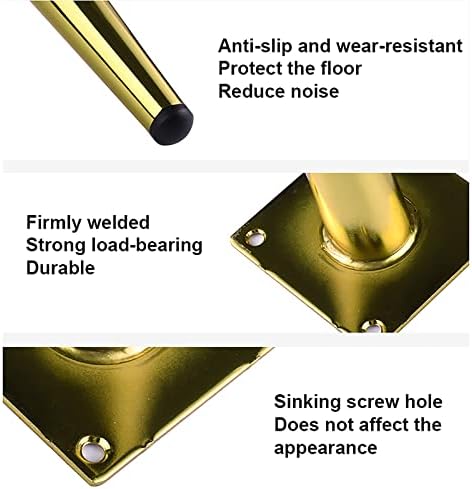 4 Pack Black Round Metal Sofa Legs - 17cm Mid-Century Modern Furniture Replacement for Sofa, Couch, Bed, Coffee Table - Includes Screws, & Stylish