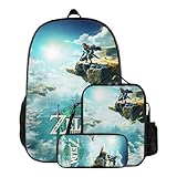 HEYBB Game Zeldas Backpack 3PCS Set with Lunch Box Cartoon Backpacks 3D Printing Laptop Bag Shoulders Lightweight Casual Daypack Travel Style 1