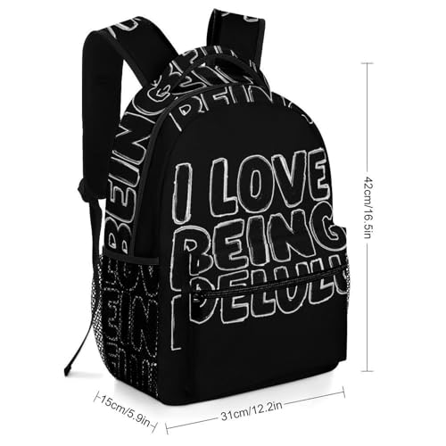 I Love Being Delulu Unisex Backpack Casual Daypacks Lightweight Shoulders Bag for Camping Hiking Travel2