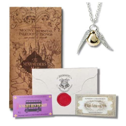 Kit Harry - Mapa do Maroto, Carta Hogwarts e Colar Pomo de Ouro
