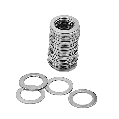 KOCKSHION 50個 銀色ステンレス製形フラットワッシャー内径 インストゥルメント用ナット兼用 楽器ジャッ ケット対応 エレキギター ベースパー