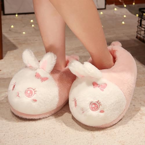 Image of Women's Cute Bee Bootie Slippers, Fuzzy Animal House Slippers with Heel, Warm Cozy Non-Slip Soft Sole for Indoor Comfort