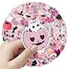 Pink Halloween Stickers 100 Pcs Vinyl Trendy Funny Terror Sticker for Laptop Water Bottle Luggage Skateboard Scrapbook Computer Bumper Bike Car,Waterproof Cool Cute Sticker for Adults Girl Teens #4