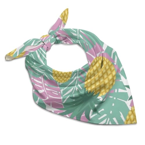Csemeie Tropical Fruit of Pineapple Pattern Bandana Hair Scarf Headband Adjustable Neckerchief for Men Women Decor