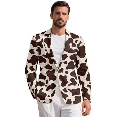 INSTANTARTS Men's Blazer Casual One Button Men's Casual Blazer Jackets Lined Collar Loose Fit Daily Blazers Fashion