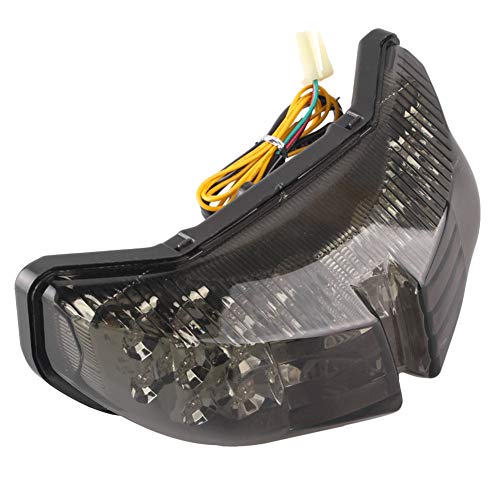Image of MZS Motorcycle Tail Light LED Integrated for FZ1 2006-2015, FZ8 2011-2013 | Rear Turn Signal Blinker Running Taillight, Stop Brake Light, Waterproof Dustproof Smoke Lens, Amber Red Dual Color Lamp