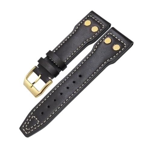 [ȓX] 20 ~[g 21 ~[g 22 ~[gU[uYxbgvoh Fit For IWC uYrbOpCbg 18 Xsbgt@CAvXgbvɓK(Dark Brown,WITH BUCKLE_21MM