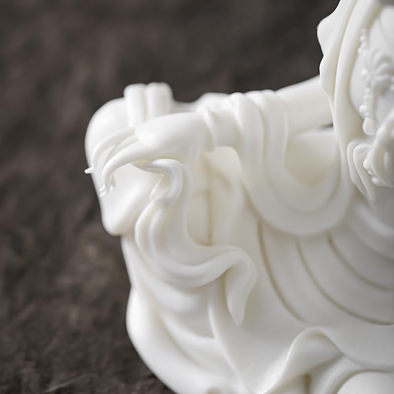 TEESONG Dekoracje na książki Chiński styl ręcznie robiony ceramiczny posąg Buddy ozdoby do kultu domowego Ruyi Guanyin Home Decor Home Decor