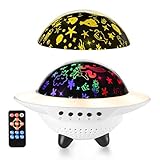 Star Night Light Projector, Ohuhu UFO Baby Night Lights, Kids Night Light, Starry Projector Light, 6 Projector Film 9 Different Colors, Bluetooth Music Speaker, Unicorn Light for Baby Nursery Room