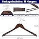 Amber Home 10 Stück 44,5cm Retro Kleiderbügel aus Holz mit Stange und Nut, Antik Braun Aufhänger für T-Shirt Hemd Anzug Mantel Kleid Hochzeit Trägertop