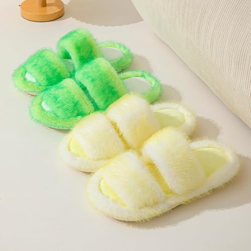 Fuzzy House Slippers for Women Furry Fur Fluffy Memory Foam Bedroom Slip On Open Toe Indoor Oudoor Slides Slipper Shoes4