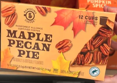 Gourmet Coffee Varietites 12 oz. Ground Coffee and 4.02 oz. Single Serve Pods Fall, Spring, Pumpkin, or Maple Choose Flavors (Maple Pecan Pie, 12 -Brew Cups)