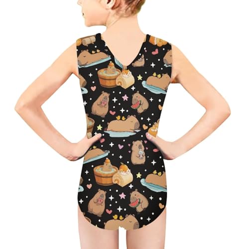 Image of INSTANTARTS Leopard Leotard Girl Gymnastics Toddler Tank Biketards One Piece
