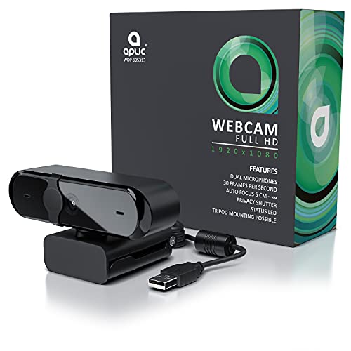 CSL - Webcam, Full-HD 1080p 30 FPS, Objektivabdeckung & Dual Mikrofon, Klarer Stereo-Sound, Belichtungskorrektur, USB-Anschluss, Plug & Play, für Videoanrufe, Skype, Teams, Zoom - Schwarz – Bild 8