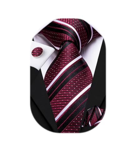Image of Hi-Tie Mens 70inches Tie Set Extra Long Necktie for Men Cufflinks Handkerchief Big Tall Men Business Wedding