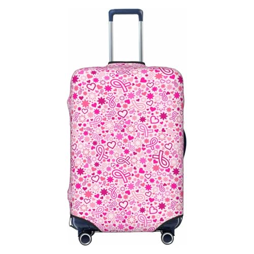 Breast Cancer Awareness For Travel Luggage Cover Suitcase Protector Fits 18-32 Inch Travel Luggage Protector Elastic Luggage Anti-Scratch Suitcase Cover