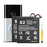 KOOAQQ Replacement Battery for S2, 6200mAh Ultra High Capacity Li-ion Battery for Ring Video Doorbell 2nd Generation 1ICP6/50/56-2, 5UM5E5, (6 Cable Plug Version Only) 2-Pack