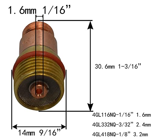 Image of RIVERWELD TIG Stubby Gas Lens Collet Bodies 10N 4GL 4C Short Wedge Collets | Champagne Ceramic Nozzle H Type 53NAHCN Screen 53NAbSP3 for SR WP 17 18 26 TIG Welding Torch 43pcs