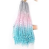 plenday 22 inch 8 Pack Boho Box Braids Crochet Braids Hair End Curl Goddess Braid Synthetic Hair...