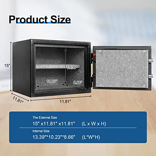 Fireproof Safe Box, 1.2 Cubic Feet Security Safe Box Fireproof Waterproof Electronic Digital Combination Lock Safe With Keypad For Hotel Office Money Cash Jewelry #TOP5