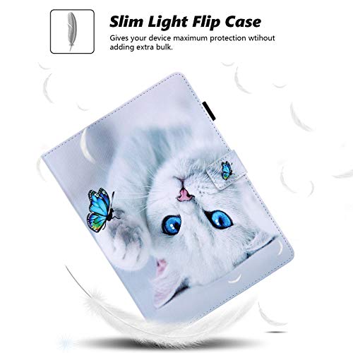 Dteck Universal Case For 7.5-8.5 Inch Tablet - Pu Leather Stand Wallet Case Cover For Ipad Mini 7.9"/Samsung Tab/Kindle Fire/Lenovo Tab/Android 8.0 Inch/Huawei Mediapad 8" 8.4" Tablet-Cat & Butterfly #TOP2