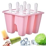 【Buen material】 Nuestro molde para paletas de hielo está hecho de silicona de grado alimenticio de alta calidad. Este producto puede funcionar normalmente a altas y bajas temperaturas. Puede usarlo una y otra vez durante los próximos años.
