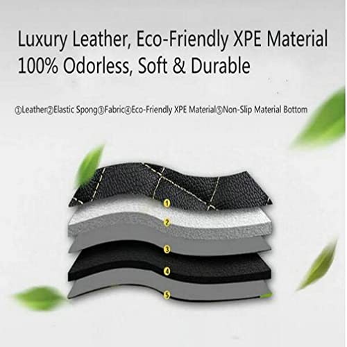 Imeish Custom Leather Waterproof Car Floor Mats For 99% Sedan Suv Sports Car Black Beige Men's Women's Vehicle Pads Mat (Edge Blue Medium Black Beige) #TOP3