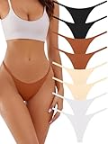 linccure Seamless G-string Thongs for Women - No Show Thong Underwear Stretch Breathable Low Rise Panties 8 Pack (US, Alpha, Small, Regular, Regular, G-8 Pack 4 Colors)