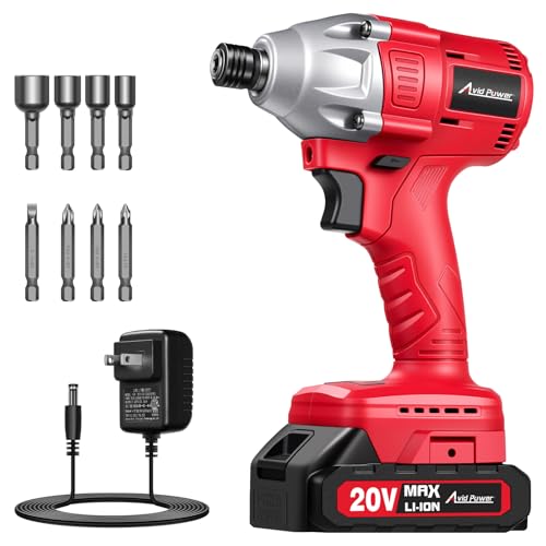 AVID POWER 20V Brushless 1/4'' Impact Driver Kit, 2220in-lbs High Torque, 2-Speed Mode, Variable Speed Cordless Impact Driver, Brake Stop Function, Compact Design with LED Light, 4 Sockets & 4 Bits