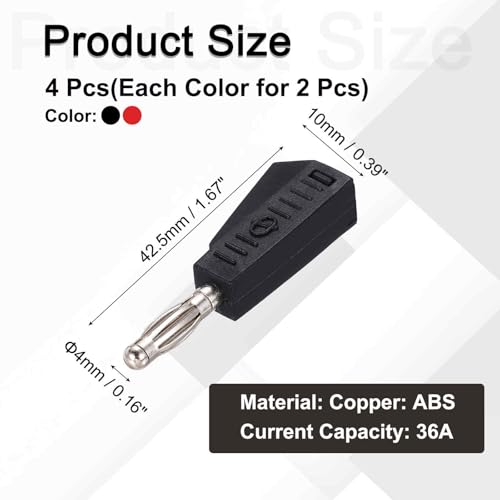 MECCANIXITY 12 Piezas Conector Banana 4mm 20A Negro-Rojo miniatura 2